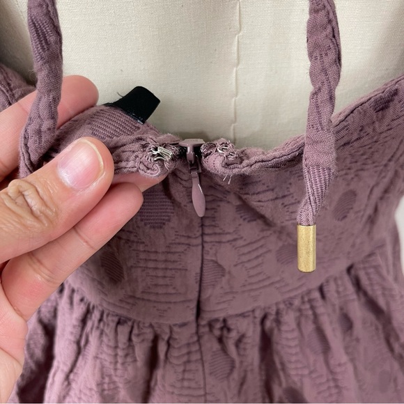 MADEWELL Women’s Floral Quilted Puff-Sleeve Doll Mini Dress in Fig Multi Jaq Lg - Picture 12 of 15